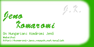 jeno komaromi business card